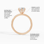 Anillo de compromiso THEIA marquesa solitario halo escondido - galería