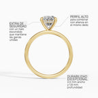 Anillo de compromiso THEIA oval solitario halo escondido en oro amarillo 14k - perspectiva