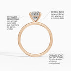 Anillo de compromiso THEIA oval solitario halo escondido - galería