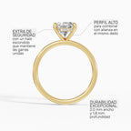 Anillo de compromiso THEIA pera solitario halo escondido en oro amarillo - perspectiva