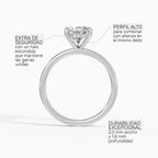 Anillo de compromiso THEIA pera solitario halo escondido - con caja