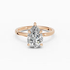 Anillo de compromiso THEIA pera solitario halo escondido - medidas