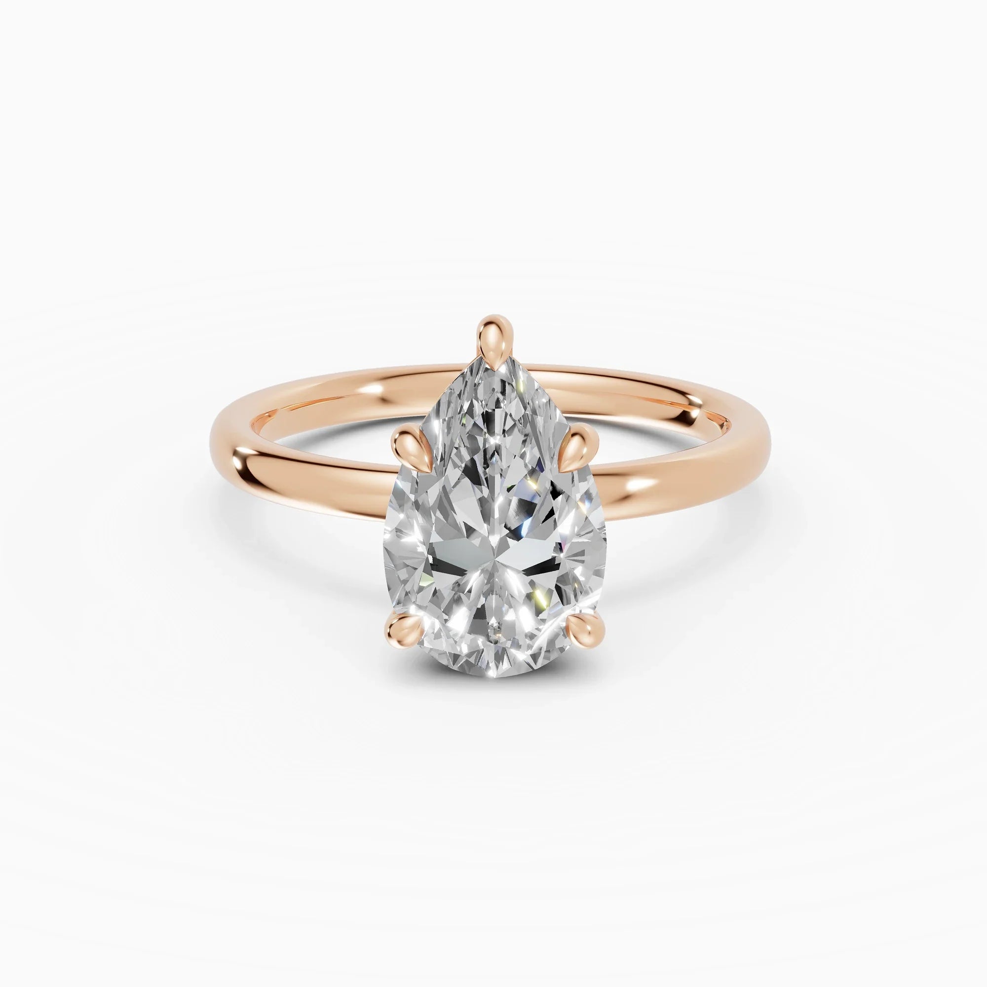 Anillo de compromiso THEIA pera solitario halo escondido - medidas