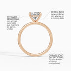 Anillo de compromiso THEIA pera solitario halo escondido - galería