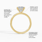 Anillo de compromiso THEIA princesa solitario halo escondido en oro amarillo 14k - perspectiva
