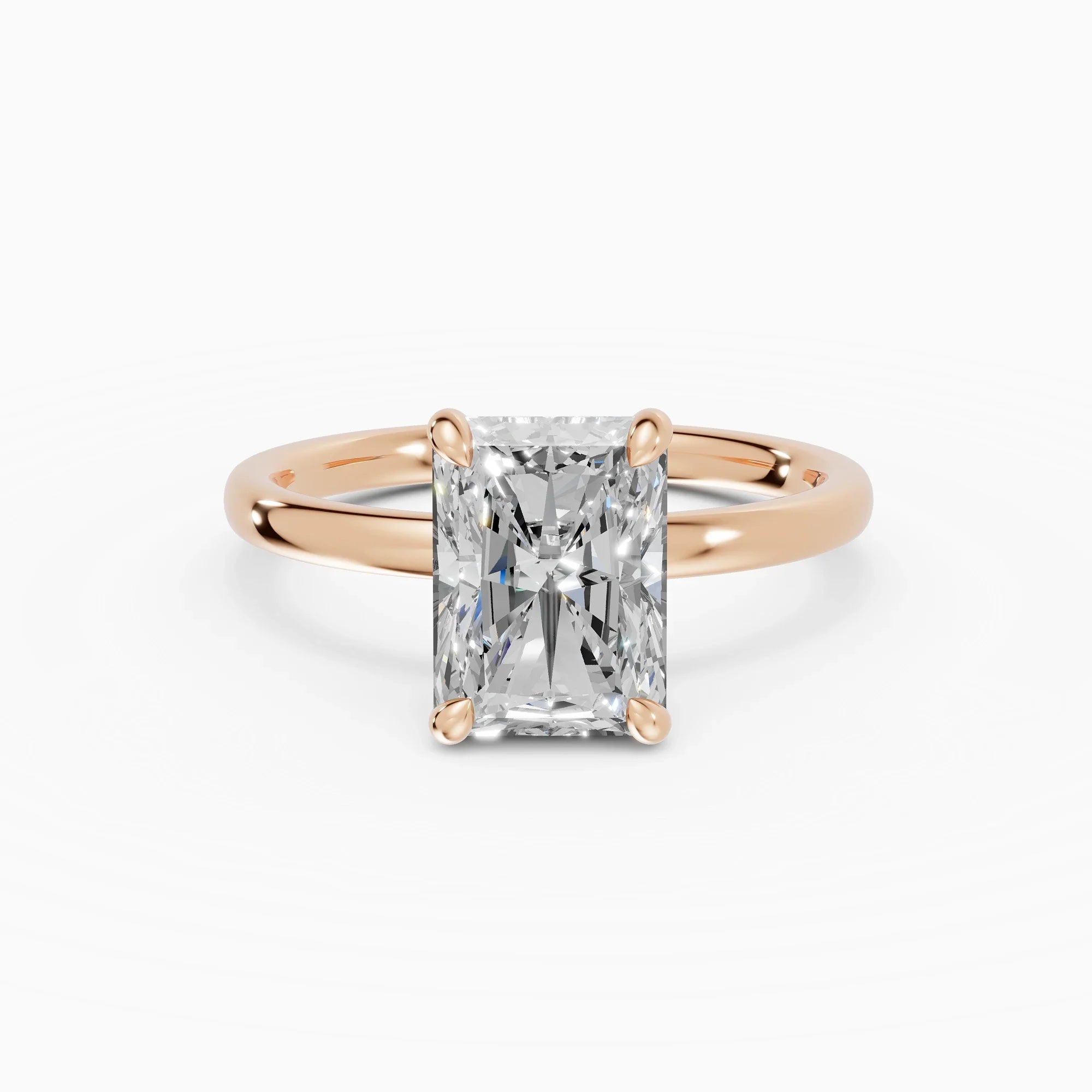 Anillo de compromiso THEIA radiante solitario halo escondido - medidas