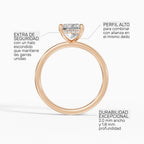 Anillo de compromiso THEIA radiante solitario halo escondido - galería
