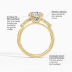 Anillo de compromiso VESTA brillante clúster en oro amarillo 14k - perspectiva