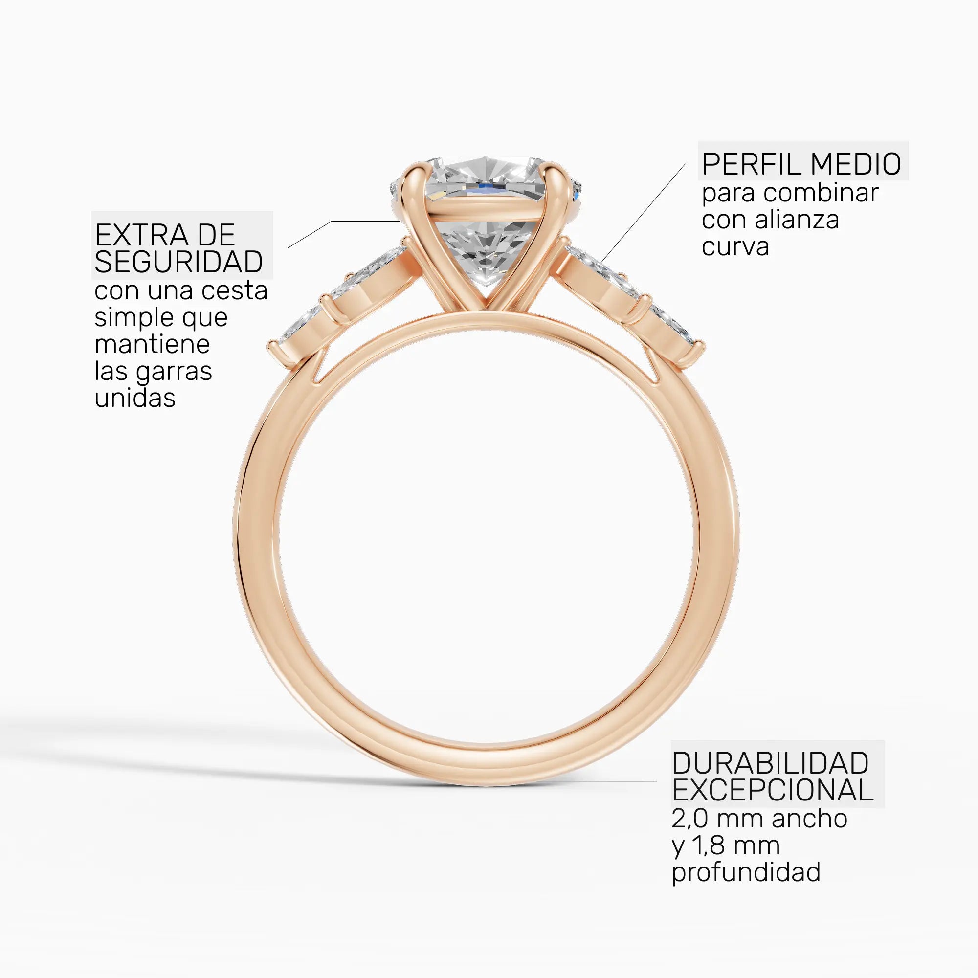 Anillo de compromiso VESTA cojín clúster