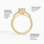 Anillo de compromiso VESTA marquesa clúster en oro amarillo 14k - perspectiva