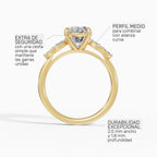 Anillo de compromiso VESTA oval clúster en oro amarillo 14k - perspectiva