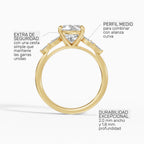Anillo de compromiso VESTA pera clúster en oro amarillo 14k - perspectiva