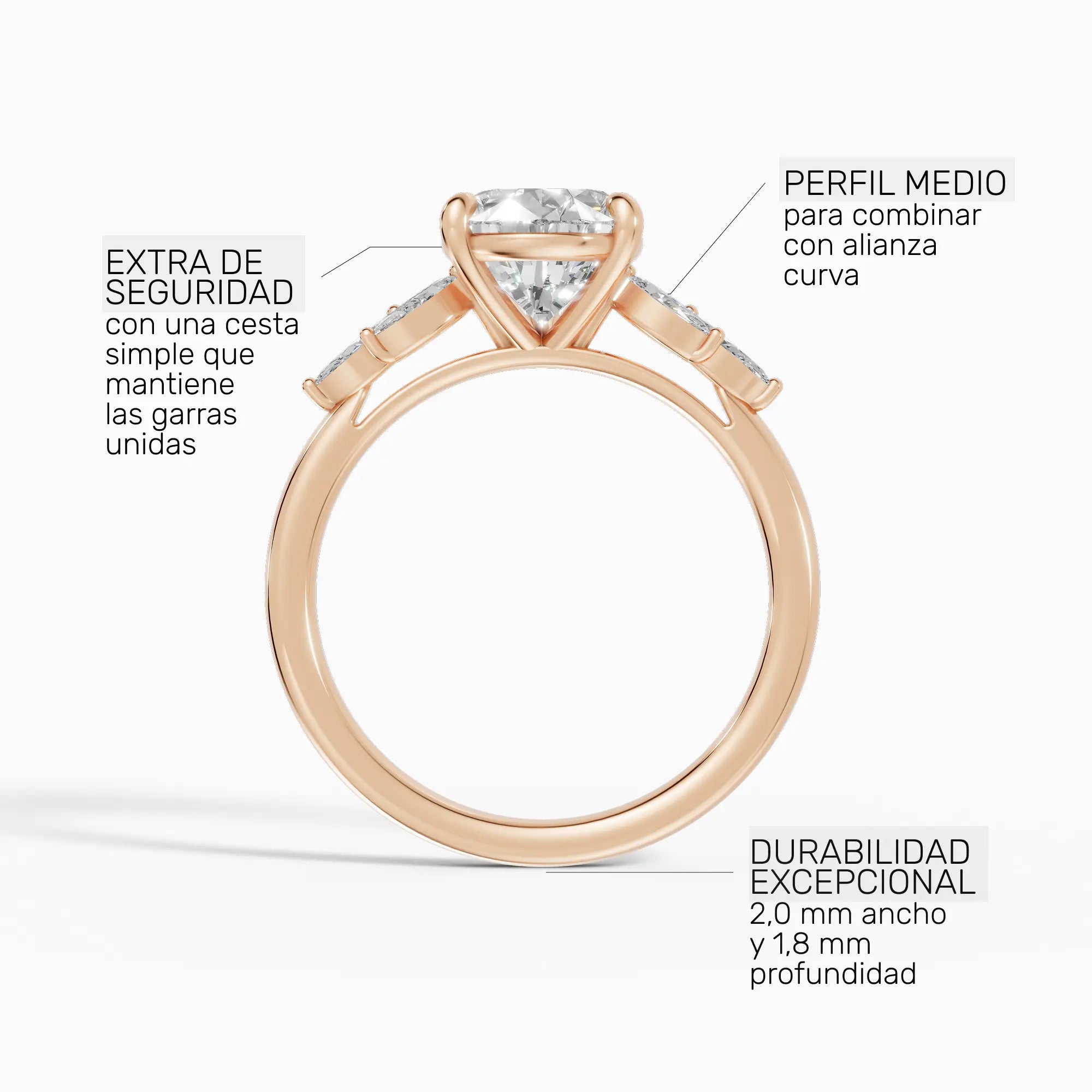 Anillo de compromiso VESTA pera clúster - galería