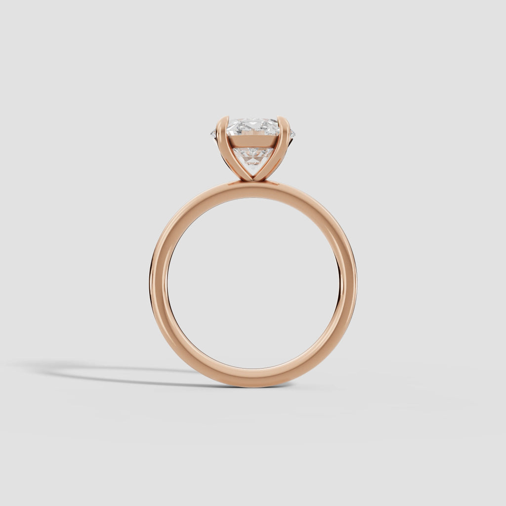 GAIA | Anillo solitario brillante en oro platino moissanita diamante Oro rosa 14k - Anillo de compromiso personalizado BRAVORA Jewelry