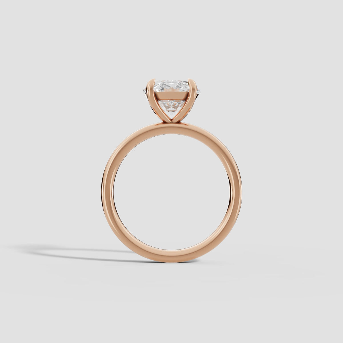 GAIA | Anillo solitario brillante en oro platino moissanita diamante Oro rosa 14k - Anillo de compromiso personalizado BRAVORA Jewelry