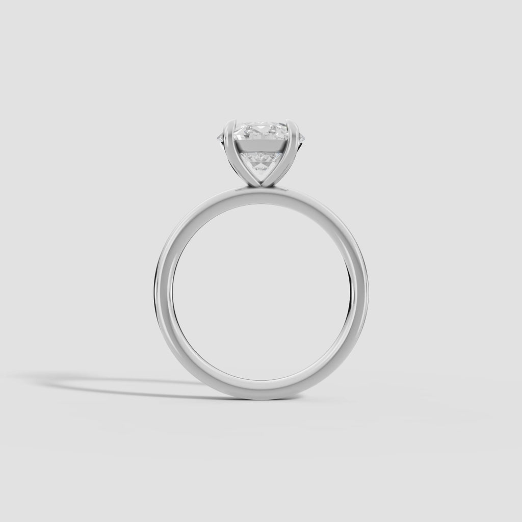 GAIA | Anillo solitario brillante en oro platino moissanita diamante Oro blanco 14k - Anillo de compromiso personalizado BRAVORA Jewelry