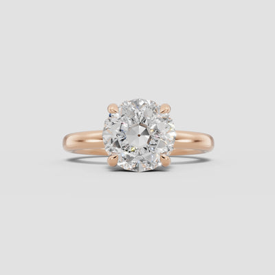 GAIA | Anillo solitario brillante en oro platino moissanita diamante Oro rosa 14k - Anillo de compromiso personalizado BRAVORA Jewelry