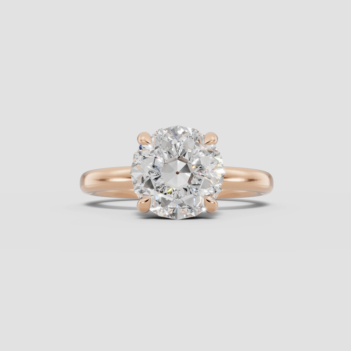 GAIA | Anillo solitario brillante en oro platino moissanita diamante Oro rosa 14k - Anillo de compromiso personalizado BRAVORA Jewelry