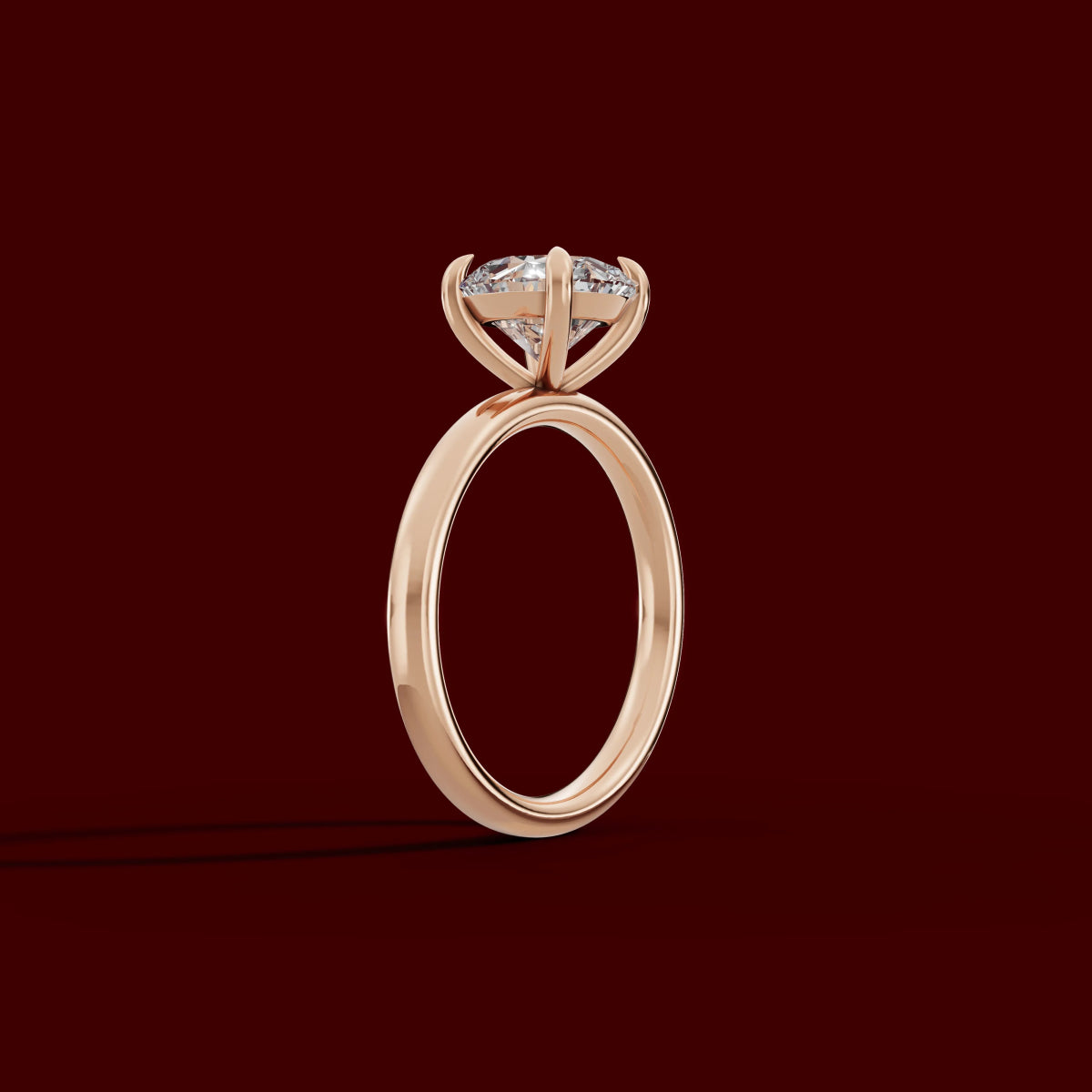 GAIA | Anillo solitario brillante en oro platino moissanita diamante Oro rosa 14k - Anillo de compromiso personalizado BRAVORA Jewelry