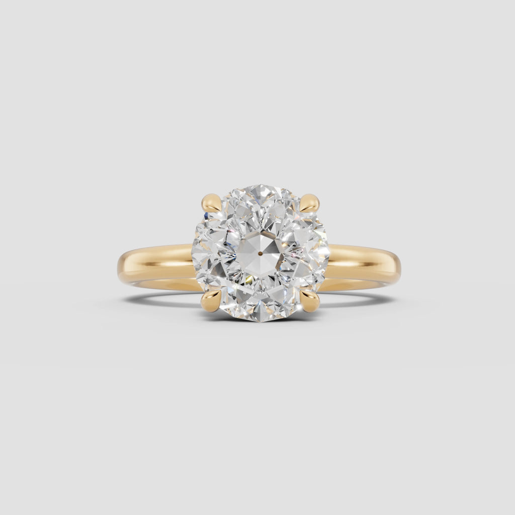 GAIA | Anillo solitario brillante en oro platino moissanita diamante Oro amarillo 14k - Anillo de compromiso personalizado BRAVORA Jewelry