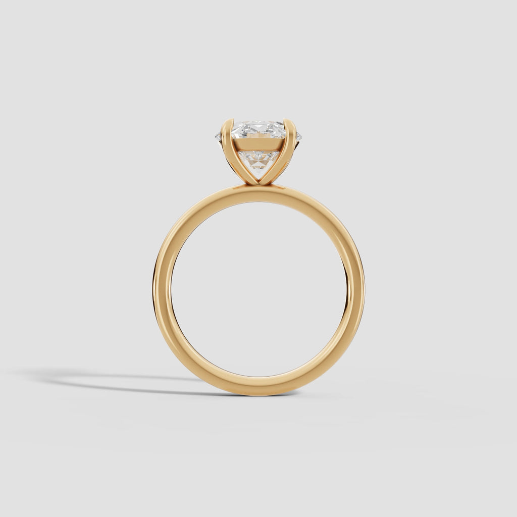 GAIA | Anillo solitario brillante en oro platino moissanita diamante Oro amarillo 14k - Anillo de compromiso personalizado BRAVORA Jewelry