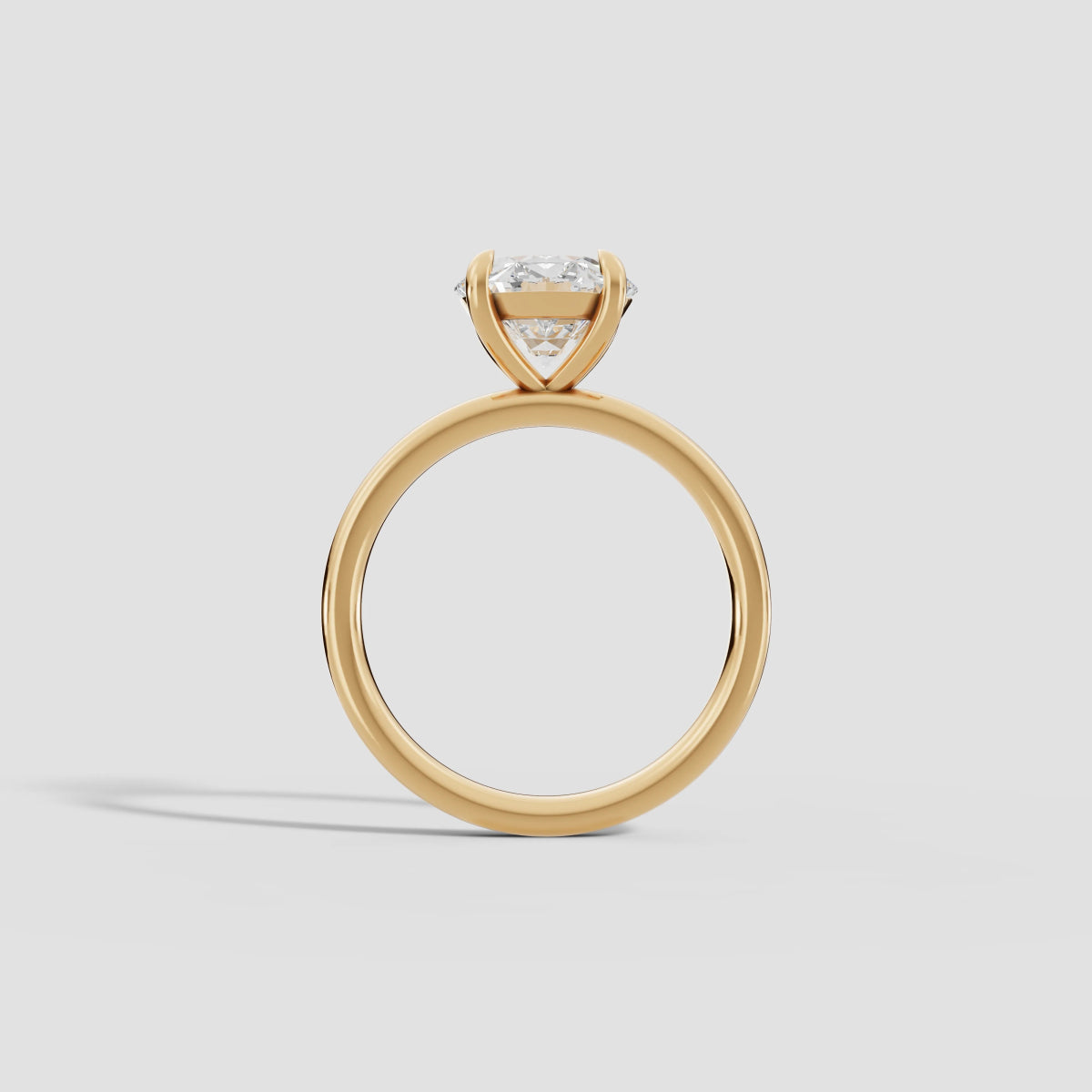 GAIA | Anillo solitario brillante en oro platino moissanita diamante Oro amarillo 14k - Anillo de compromiso personalizado BRAVORA Jewelry