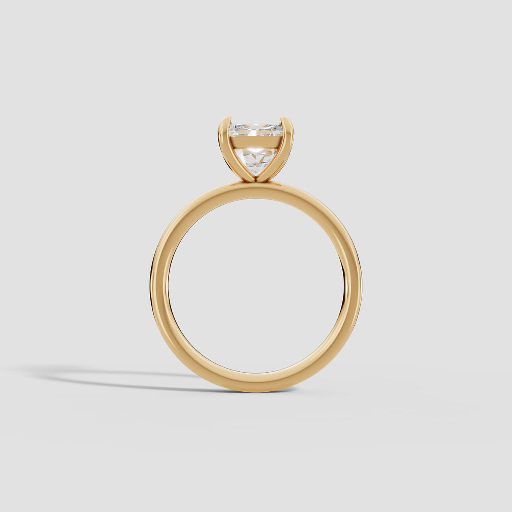 GAIA | Anillo solitario cojín en oro platino moissanita diamante Oro amarillo 14k - Anillo de compromiso personalizado BRAVORA Jewelry