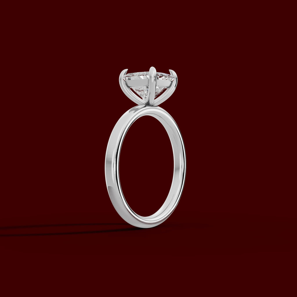 GAIA | Anillo solitario cojín en oro platino moissanita diamante Oro amarillo 14k - Anillo de compromiso personalizado BRAVORA Jewelry