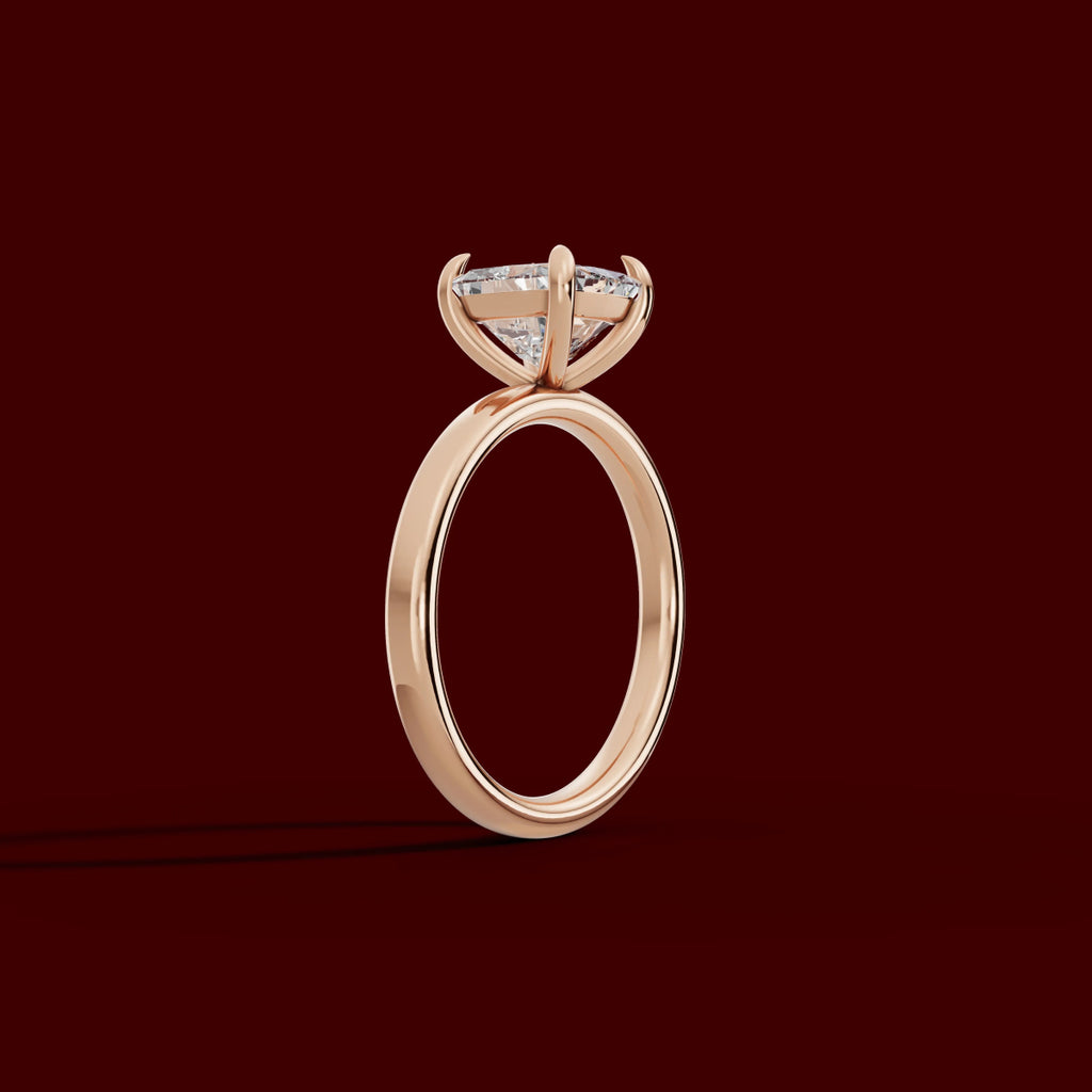 GAIA | Anillo solitario cojín en oro platino moissanita diamante Oro rosa 14k - Anillo de compromiso personalizado BRAVORA Jewelry