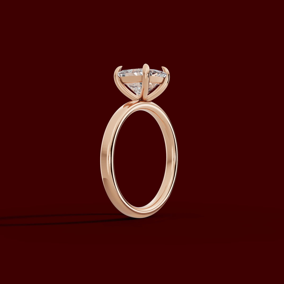 GAIA | Anillo solitario cojín en oro platino moissanita diamante Oro rosa 14k - Anillo de compromiso personalizado BRAVORA Jewelry