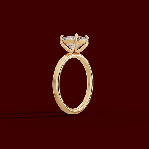 GAIA | Anillo solitario cojín en oro platino moissanita diamante Oro amarillo 14k - Anillo de compromiso personalizado BRAVORA Jewelry