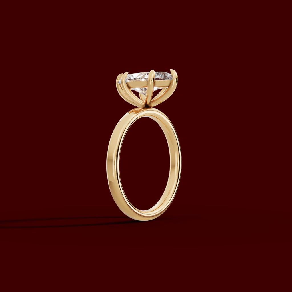 GAIA | Anillo solitario marquesa en oro platino moissanita diamante Oro amarillo 14k - Anillo de compromiso personalizado BRAVORA Jewelry