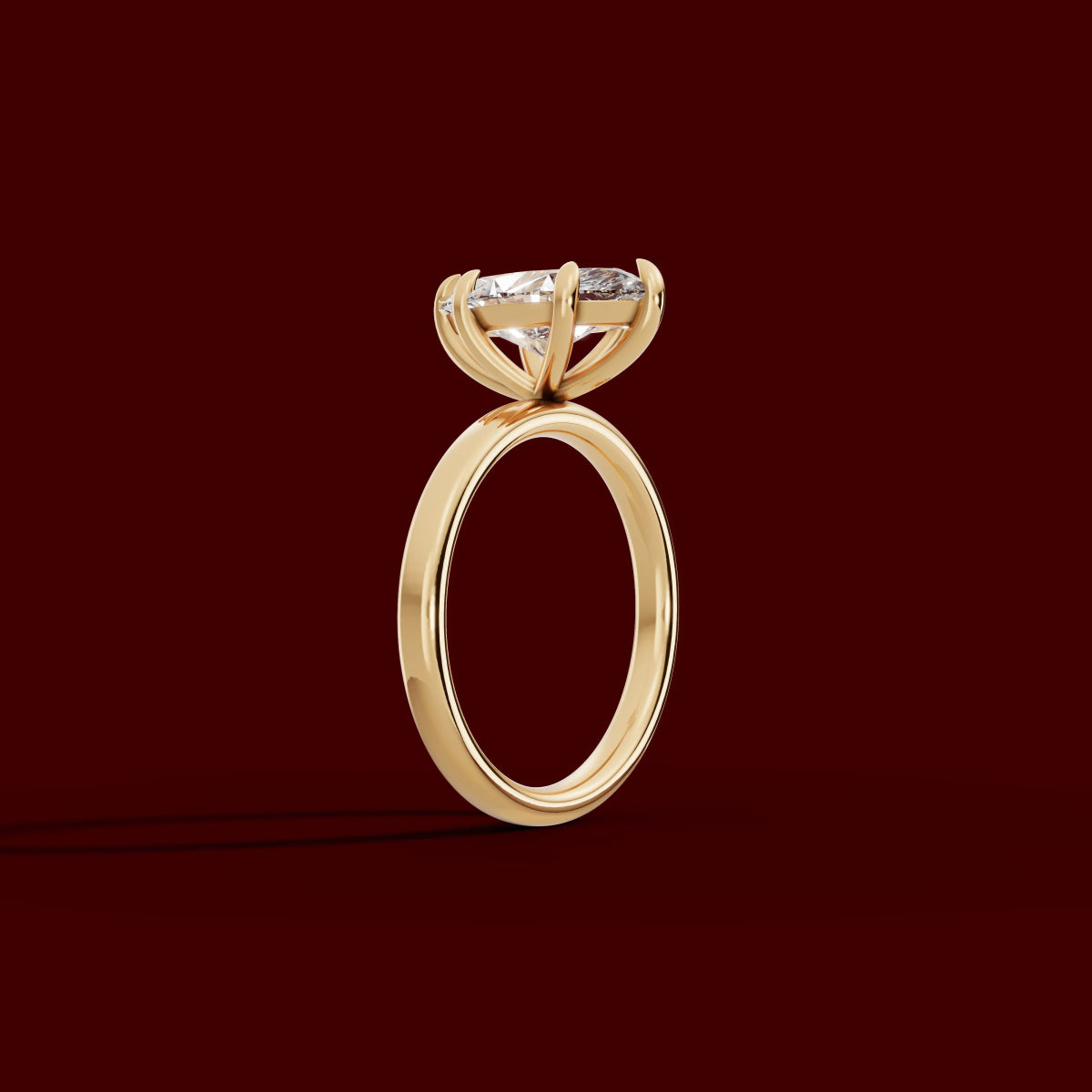 GAIA | Anillo solitario marquesa en oro platino moissanita diamante Oro amarillo 14k - Anillo de compromiso personalizado BRAVORA Jewelry