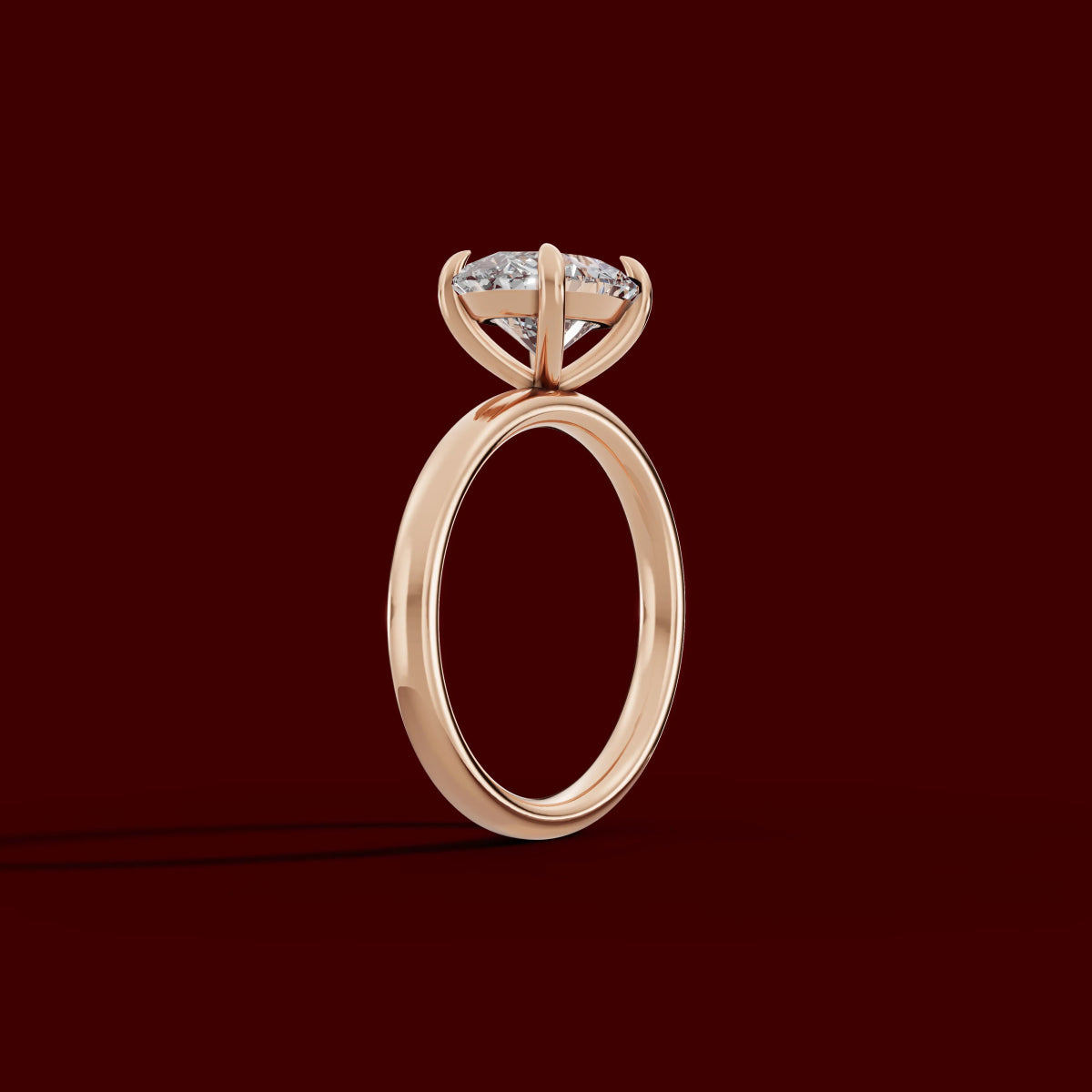 GAIA | Anillo solitario oval east west en oro platino moissanita diamante Oro rosa 14k - Anillo de compromiso personalizado BRAVORA Jewelry