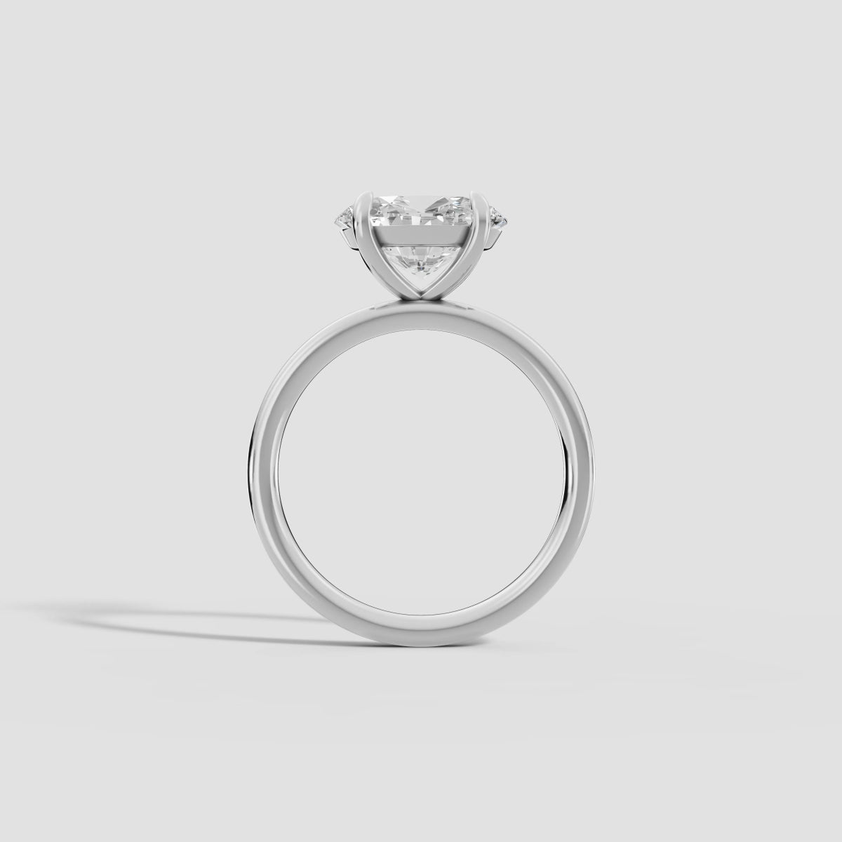 GAIA | Anillo solitario oval east west en oro platino moissanita diamante Oro blanco 14k - Anillo de compromiso personalizado BRAVORA Jewelry