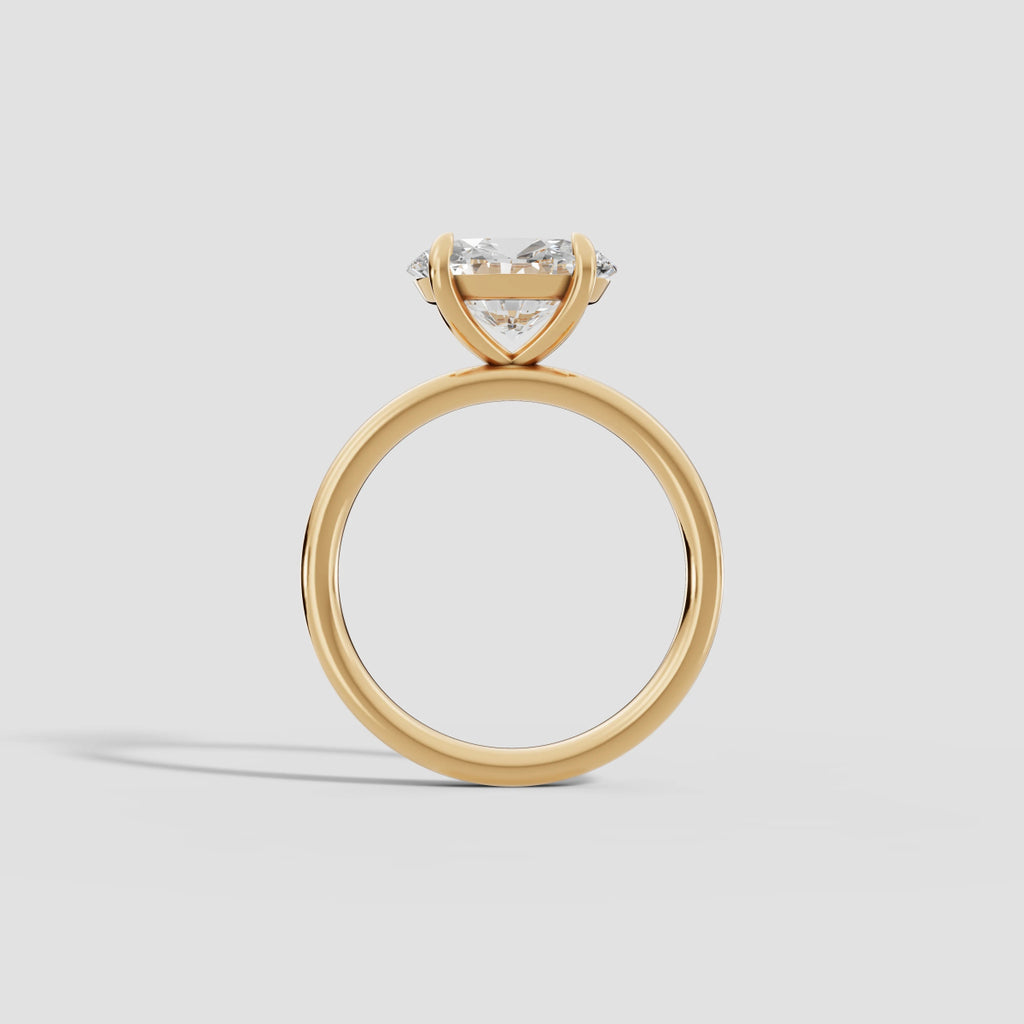 GAIA | Anillo solitario oval east west en oro platino moissanita diamante Oro amarillo 14k - Anillo de compromiso personalizado BRAVORA Jewelry