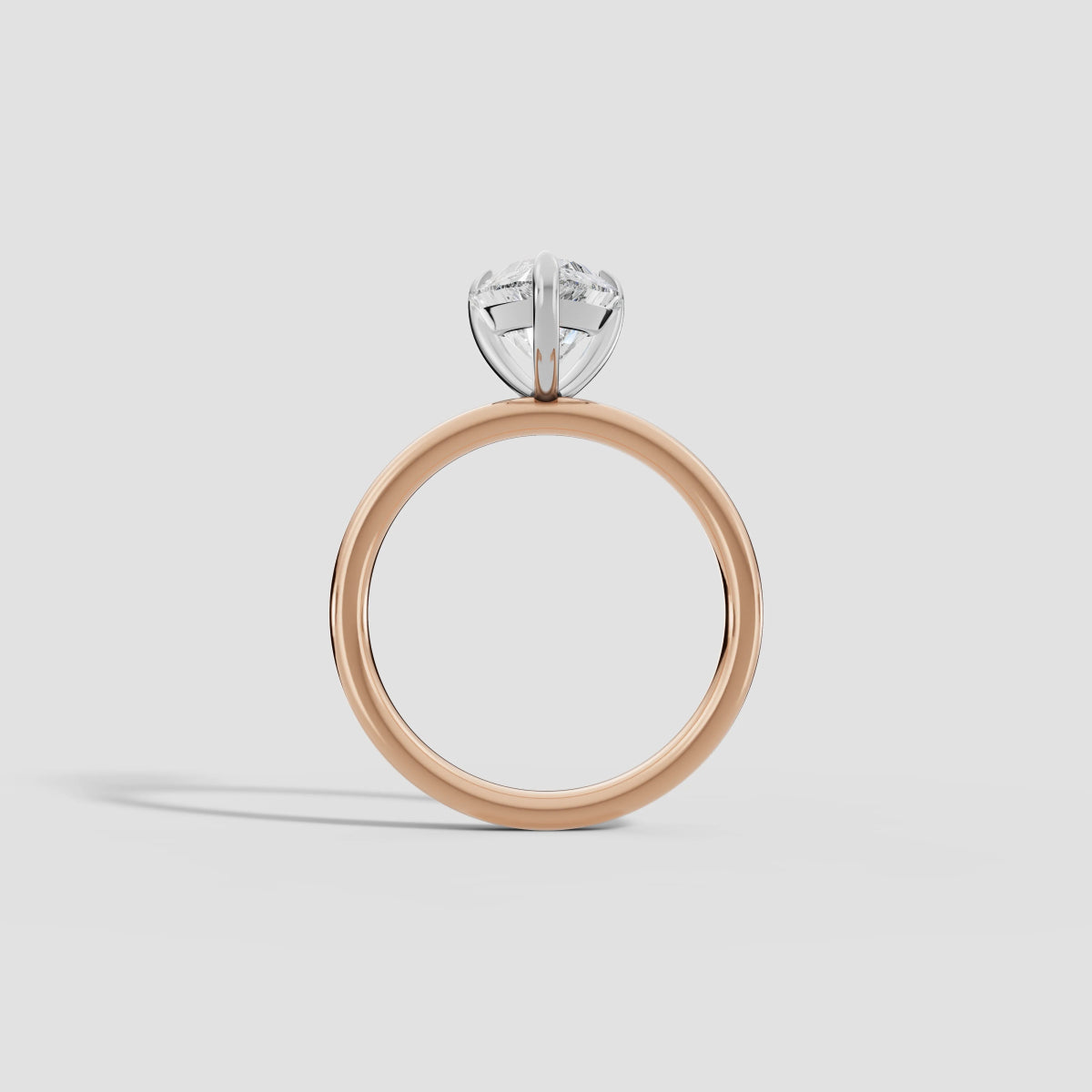 GAIA | Anillo solitario pera en oro platino moissanita diamante Oro rosa 18k + platino - Anillo de compromiso personalizado BRAVORA Jewelry