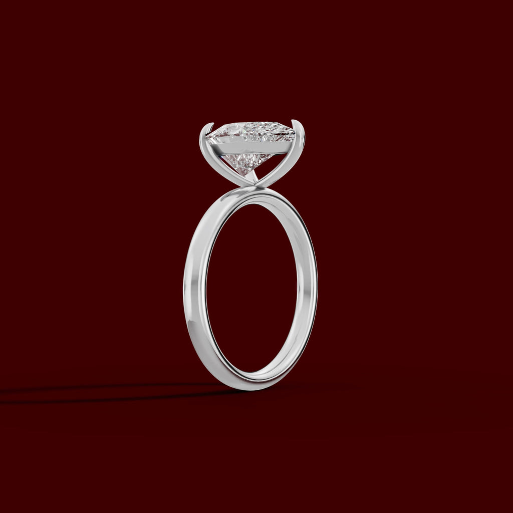 GAIA | Anillo solitario pera en oro platino moissanita diamante Oro blanco 14k - Anillo de compromiso personalizado BRAVORA Jewelry