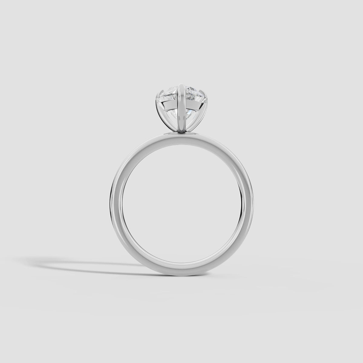 GAIA | Anillo solitario pera en oro platino moissanita diamante Oro blanco 14k - Anillo de compromiso personalizado BRAVORA Jewelry