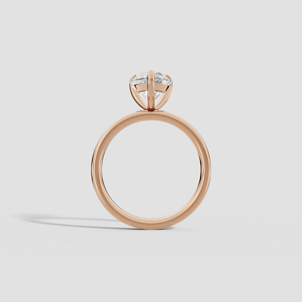 GAIA | Anillo solitario pera en oro platino moissanita diamante Oro rosa 14k - Anillo de compromiso personalizado BRAVORA Jewelry