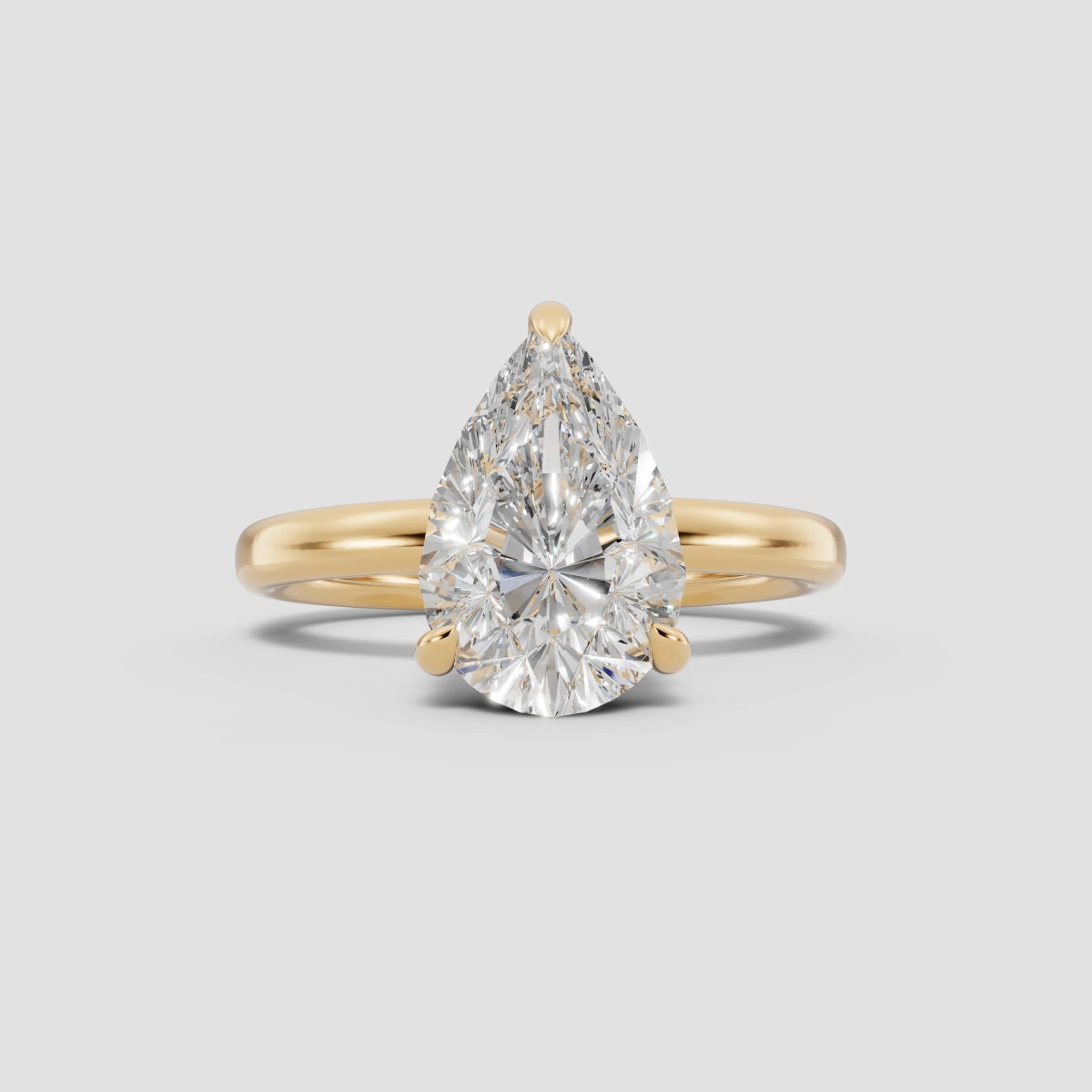 GAIA | Anillo solitario pera en oro platino moissanita diamante Oro amarillo 14k - Anillo de compromiso personalizado BRAVORA Jewelry