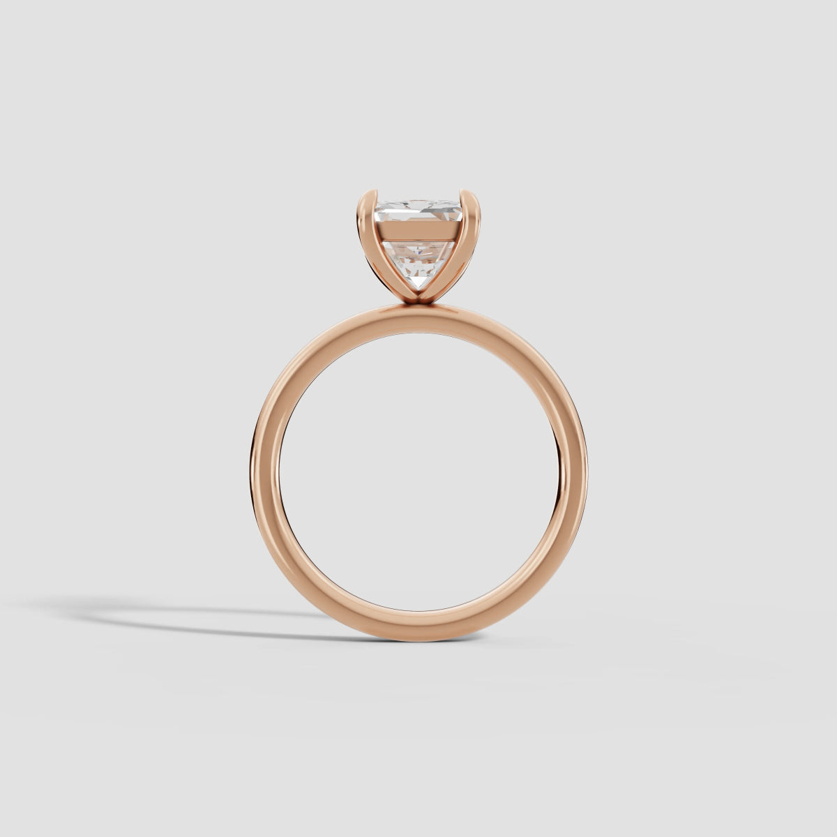 GAIA | Anillo solitario radiante en oro platino moissanita diamante Oro rosa 14k - Anillo de compromiso personalizado BRAVORA Jewelry