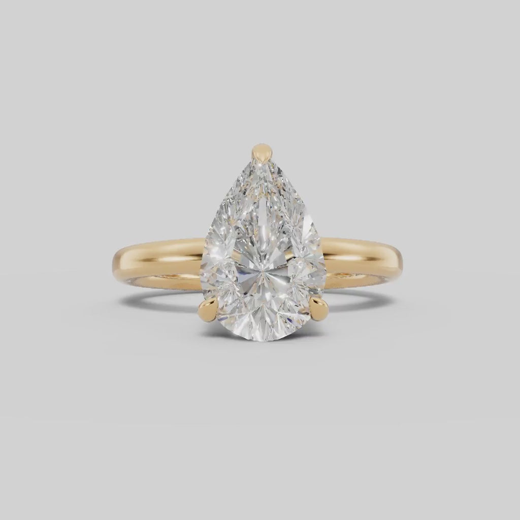 GAIA | Anillo solitario pera