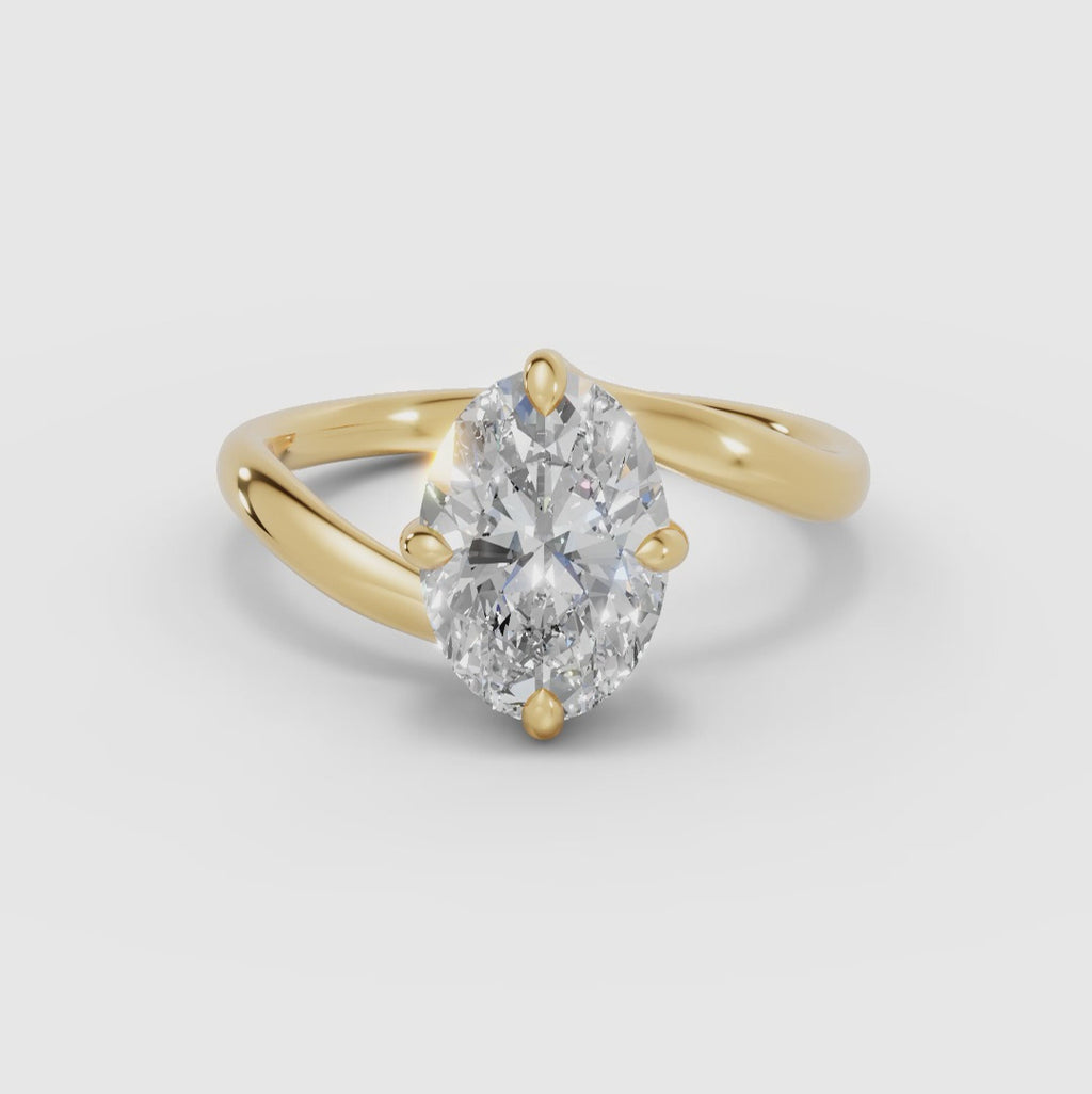 Anillo oval con engaste compás bypass | AXIS