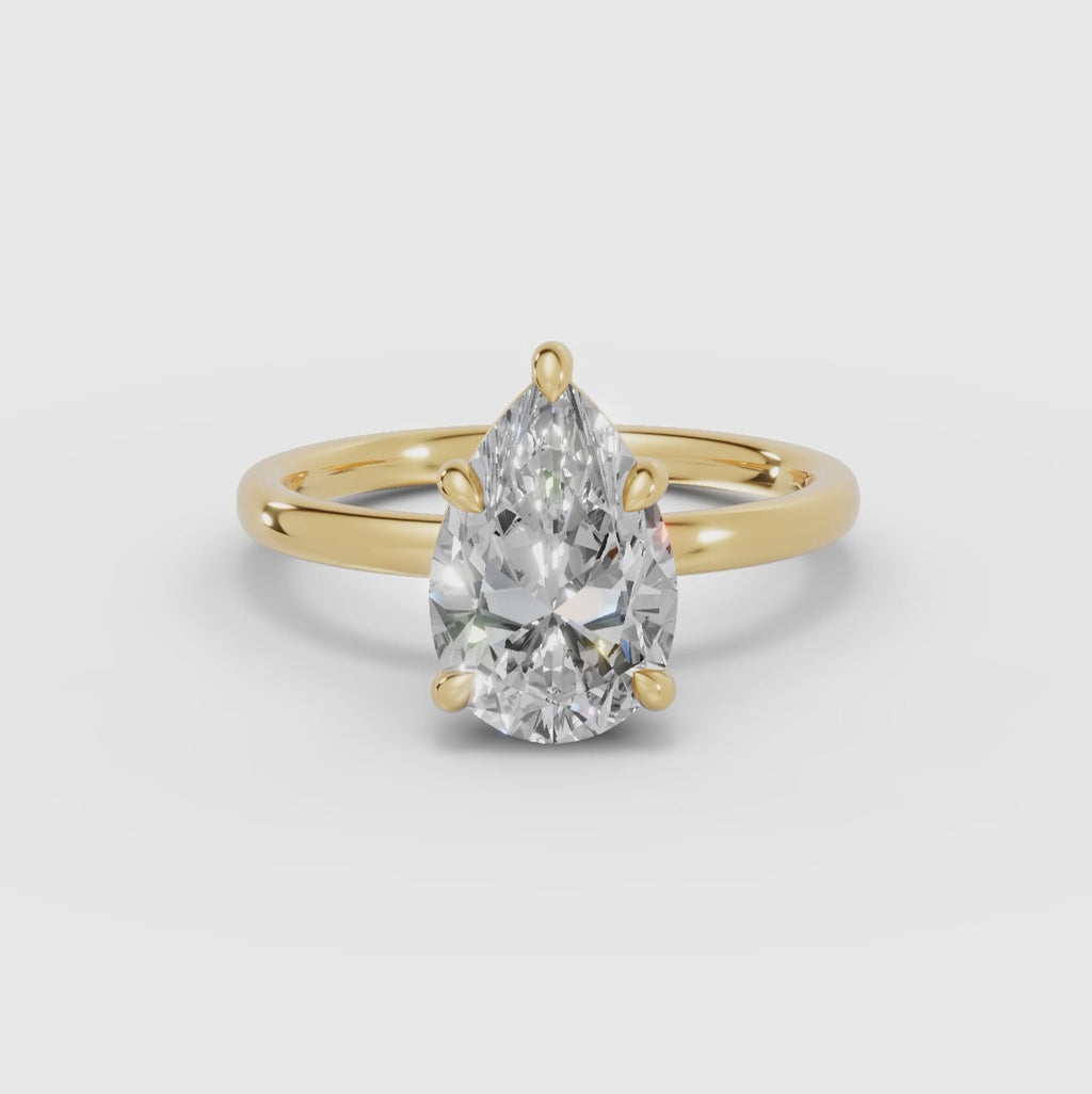 GAIA | Anillo solitario pera