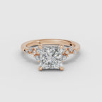 Anillo de compromiso JASMINE princesa clúster en oro rosa - vídeo