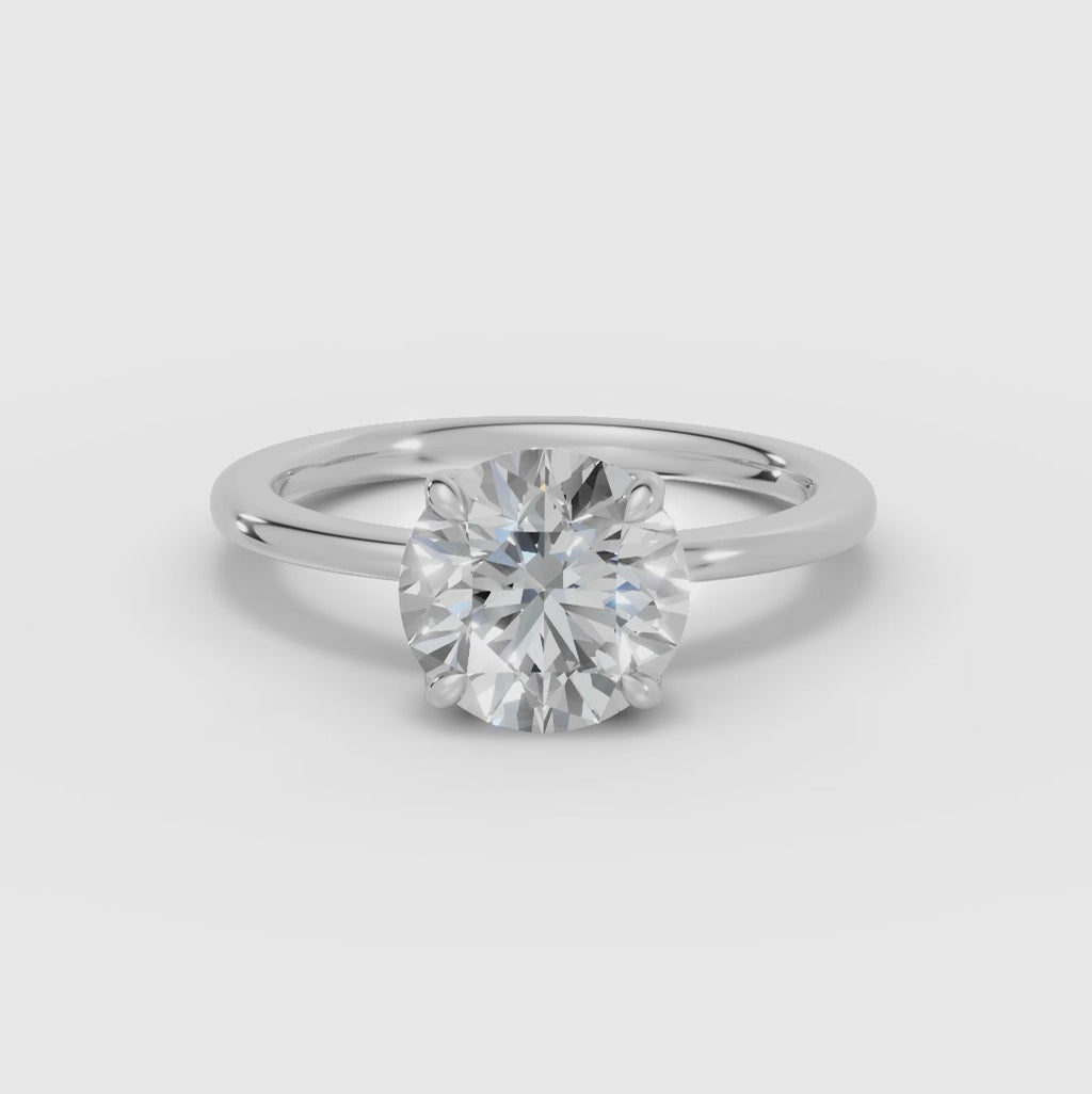 Anillo Compromiso Diamante Redondo | FLORA