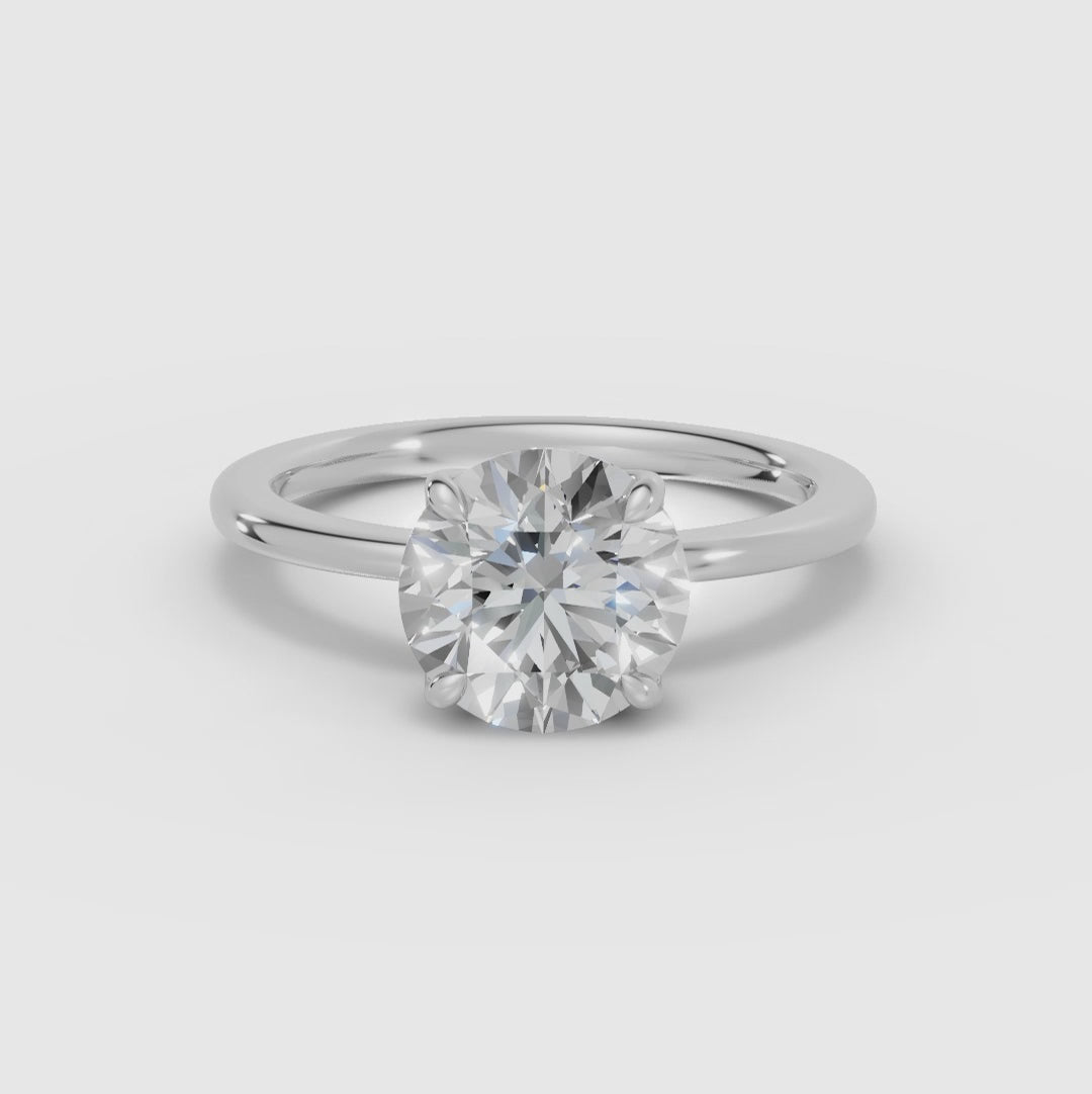 Anillo Compromiso Diamante Redondo | FLORA