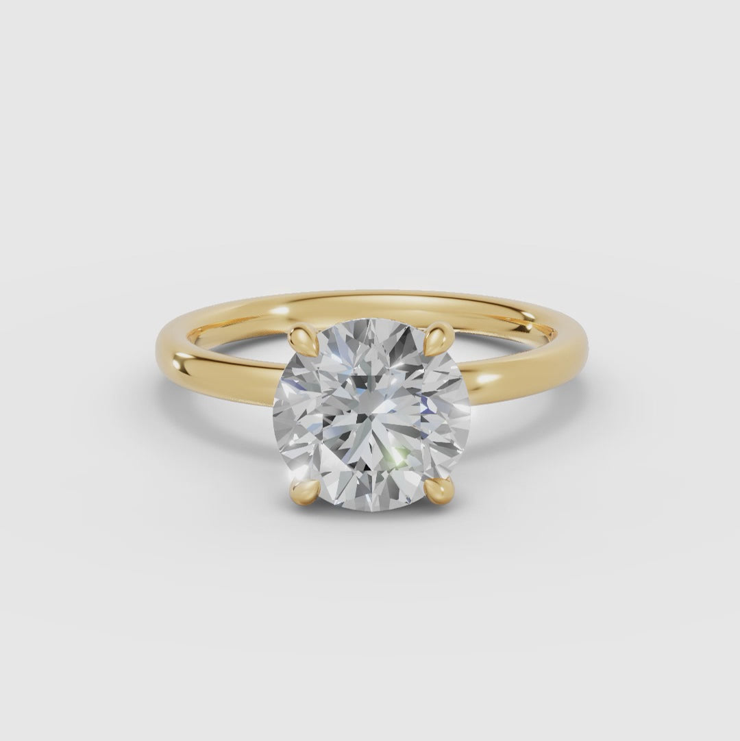 THEIA | Anillo solitario halo escondido brillante