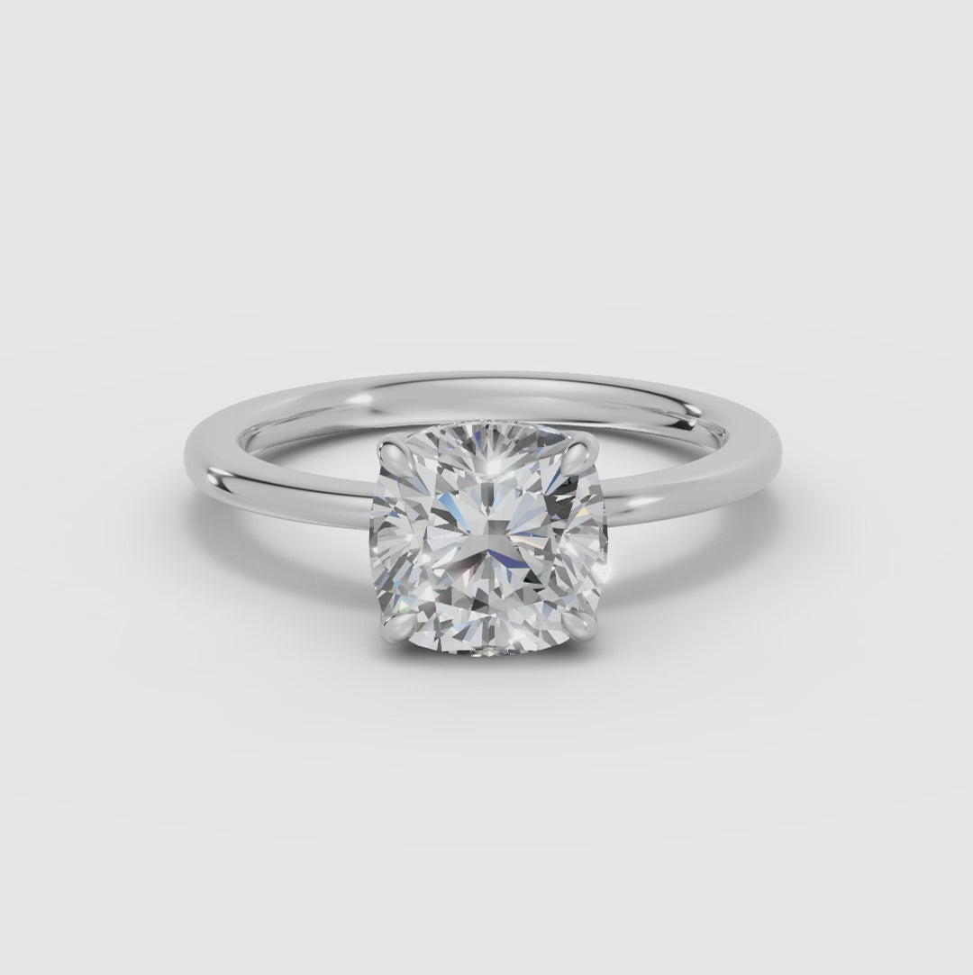 Anillo cojín con engaste floral | FLORA